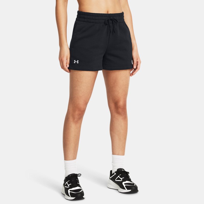 Women's Under Armour Rival Fleece Shorts Black / White XS